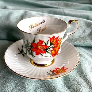 Vintage Royal Windsor, Bone China Tea Cup and Saucer “Prairie Lily”